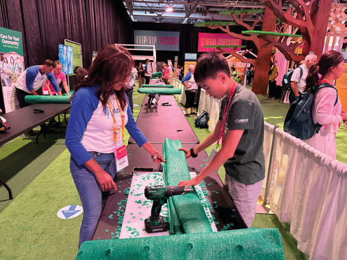 Brand Partners sew Garden Towers at the Sew-A-Thon